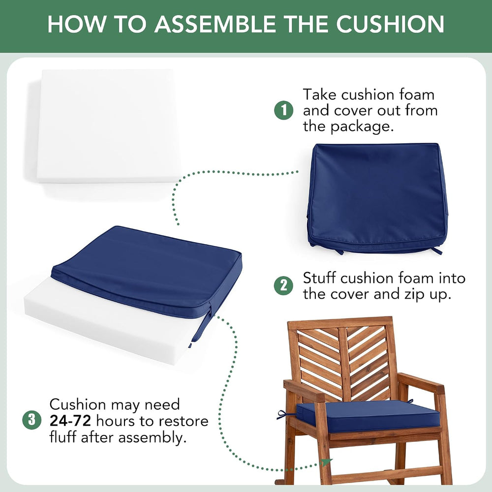 Summsun Outdoor Chair Cushions Set of 4: Waterproof & Color Fastness Seat...