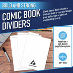 Bundle Set Premium Short Comic Book Storage Box Organizer with Lid | Thick Cardboard Comic Storage Box For Collectibles Fits 150-175 Current/Silver Age, Heavy Duty & Stackable.