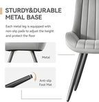 Dining Chairs Set of 2, Mid Century Modern Kitchen Chairs with Soft Cushion, Comfortable Upholstered Fabric Dining Room Chairs for Kitchen, Light Grey