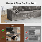 Upgrade 138’’ L Shape Cloud Couch, Plush Corduroy Sectional Sofa with Chaise, Boneless Couches for Living Room Bedroom, No Assembly Required (Khaki, 138'' Right Facing Chaise)