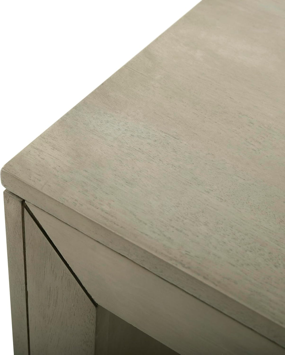 GDFStudio Farmhouse Acacia Wood Dining Bench, Light Gray Oak