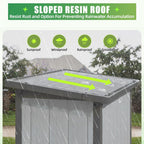 U-MAX Resin Outdoor Storage Cabinet Waterproof with Adjustable Shelves, Vertical Tall Plastic Storage Shed with Reinforced Floor, All Weather Sheds & Outdoor Storage Clearance with Base for Outside