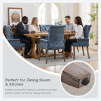 Upholstered Tufted Chenille Dining Chairs with Arms & Nailhead Trim – Solid Wood Frame & Legs, Modern Farmhouse for Dining, Kitchen & Living Room (Set of 4, Blue)