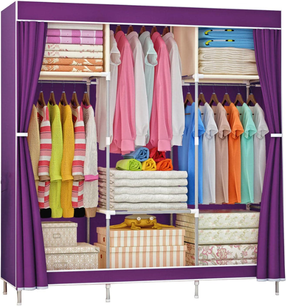 Wardrobe Canvas Wardrobe Fabric Wardrobe Foldable Clothes Closet Storage Orga...