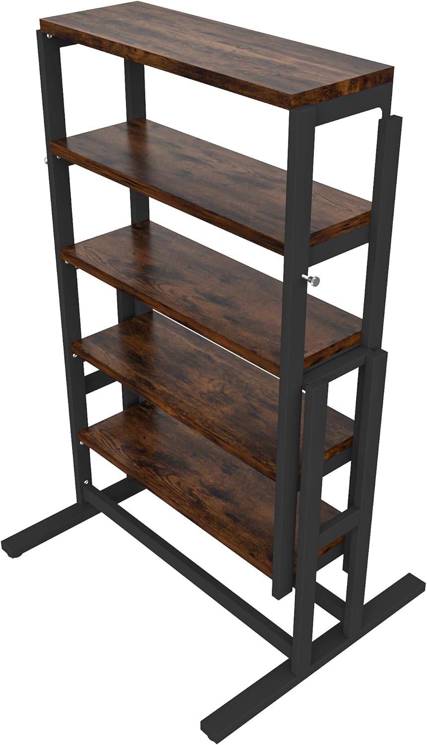 Convertible Dining Table, Multipurpose Mahogany Storage Shelf, 2 in 1 Bookshe...