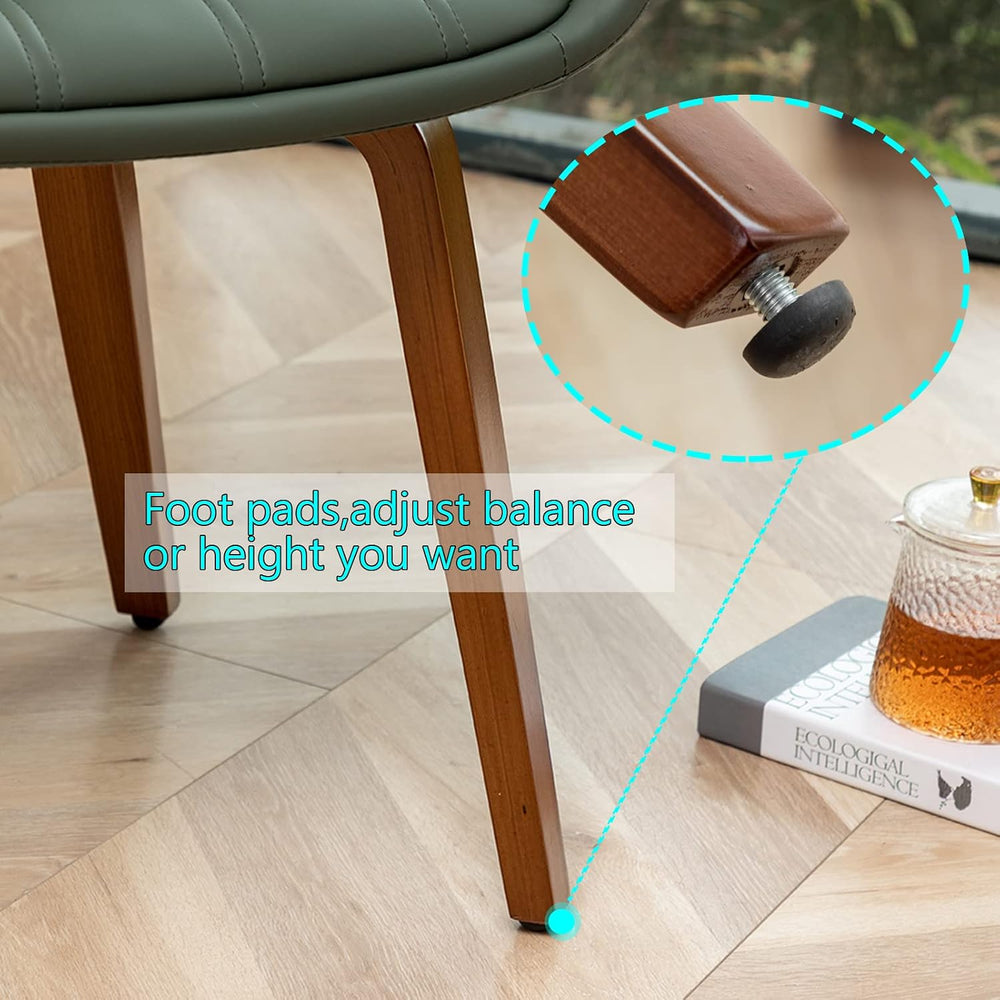 Mid Century Modern Faux Leather Upholstered Dining Room Chairs,Armless Accent...