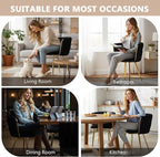 Kiztir Black Velvet Dining Chairs Set of 4, Upholstered Dining Room Chairs with Gold Metal Legs, Modern Dining Chairs with Woven Back for Living Room, Bedroom, Kitchen