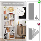 VECELO 42 Inch High Bookcase, 4-Tier Modern Storage Cabinet with Height Difference Shelves for Standard Textbooks, Floor Standing Display, 7 Cubes, Horizontal Avaiable, Easy Assembly, Pearl White