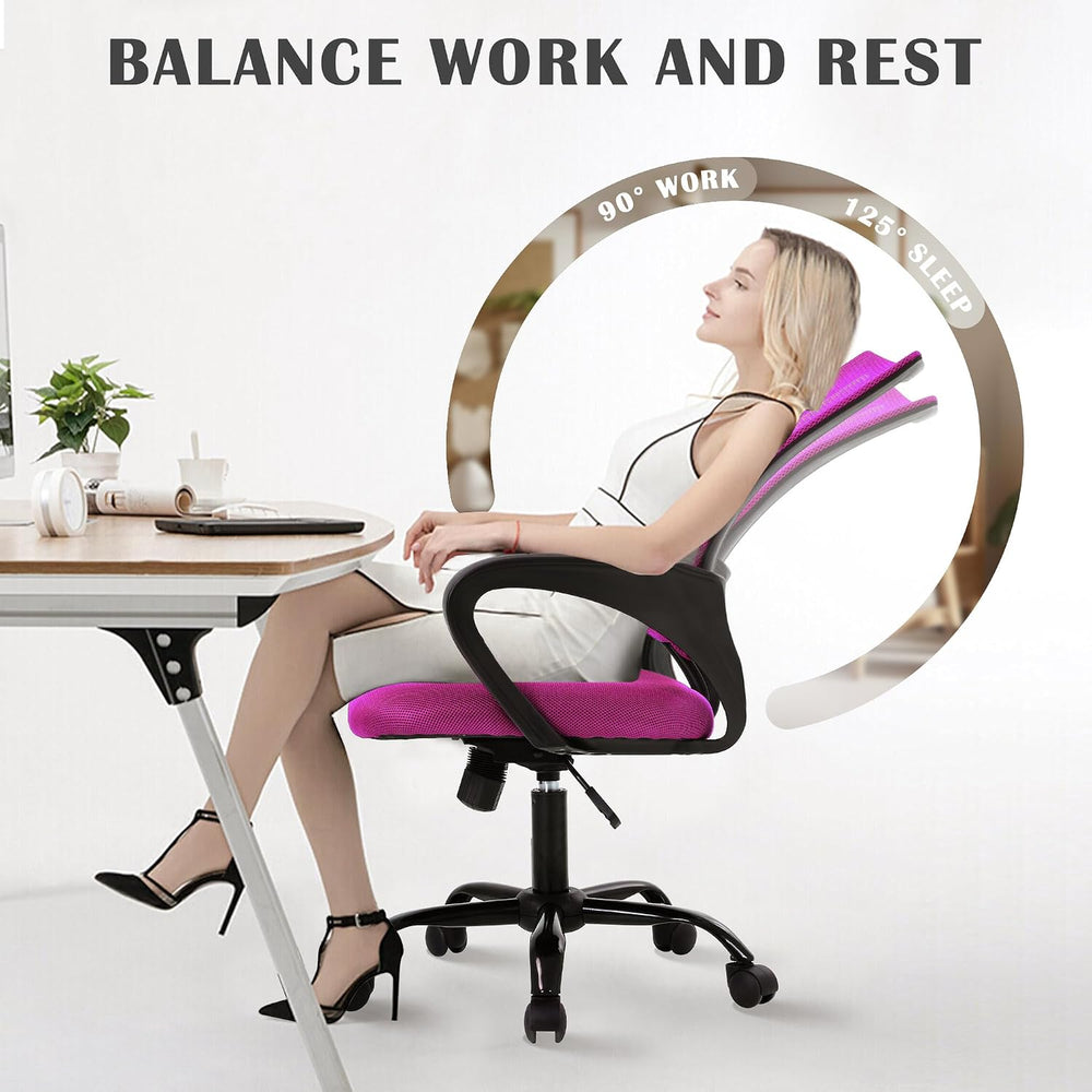 Office Chair, Adjustable Computer Chair with Lumbar Support, Office Desk Chai...