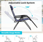 Homall Zero Gravity Chair Patio Folding Lawn Outdoor Lounge Gravity Camp Reclining Lounge Chair with Cup Holder Pillows for Poolside Backyard and Beach Set of 4 (Blue)