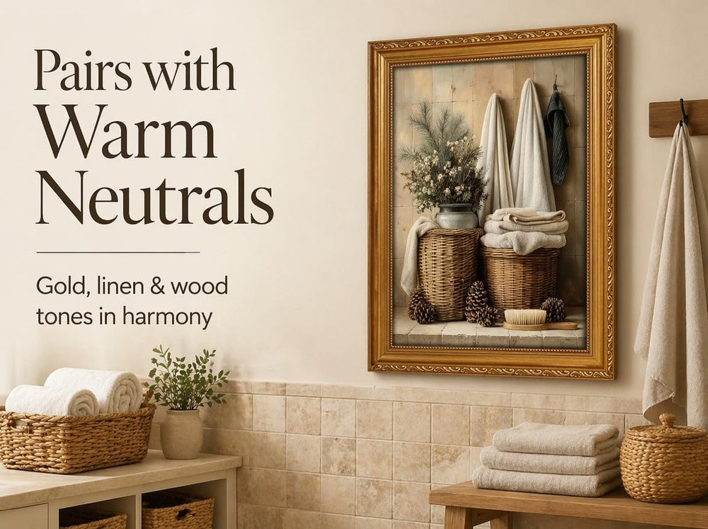 ApexBlume Vintage Farmhouse Bathroom Still Life Framed Wall Art, Antique Rust...