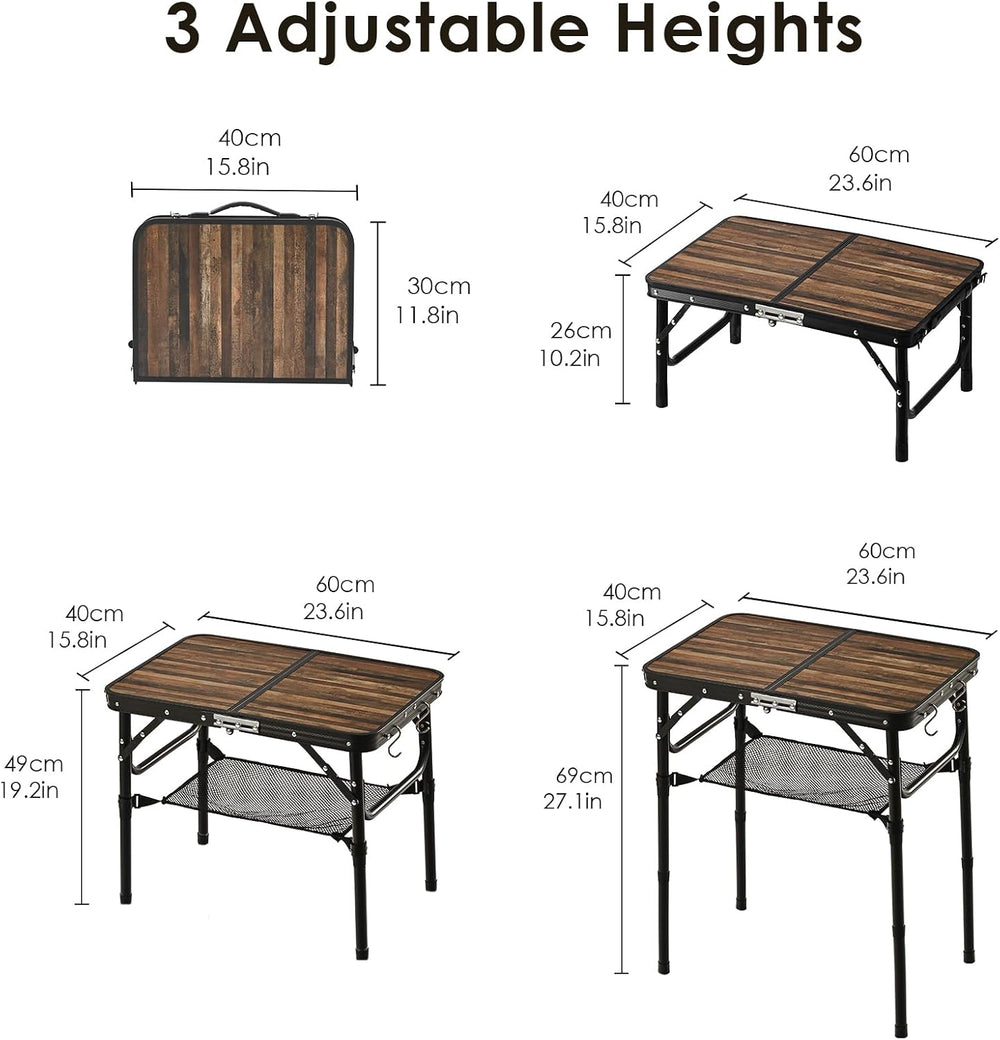 Folding TV Dinner Tray Table, Adjustable Height Sofa Snack Table | Portable T...