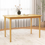 COSTWAY Dining Table, 48” Wooden Rectangular Kitchen Table with Solid Rubber Wood Legs, Spacious Tabletop for Kitchen, Dining Room, Restaurant