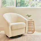 Babyletto Madison Swivel Glider in Polyester Ivory Boucle, Greenguard Gold and CertiPUR-US Certified