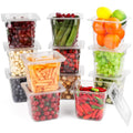 VOISEN 12 Pack Plastic Food Pan with Lids 1/6 Size 6 Inch Deep Commercial Food Storage Containers for Fridge Salad Fruits Vegetables Clear Restaurant Polycarbonate