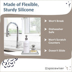 Countertop and Vanity Tray - Small 7.7” Silicone Tray for Soap Dispenser Bottles, Sponge Holder for Kitchen Sink Caddy Organizer, Bathroom Trays, Dish Soap Holder for Kitchen Counter, Keys