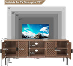 ARTPOWER 63" Modern TV Stands for Living Room, Long Entertainment Center with Storage, TV Console for 55 60 65 70 Inch TV, Bedroom TV Cabinet with Doors, Wood Media Console, Television Stand, Brown