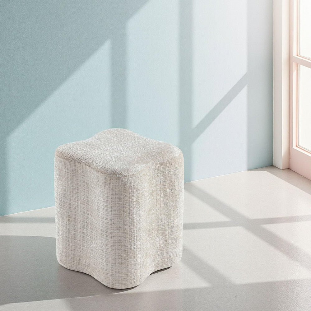 Get Set Style 14.4 Inch Flowers Shaped Ottoman,Modern Chenille Ottoman Vanity...