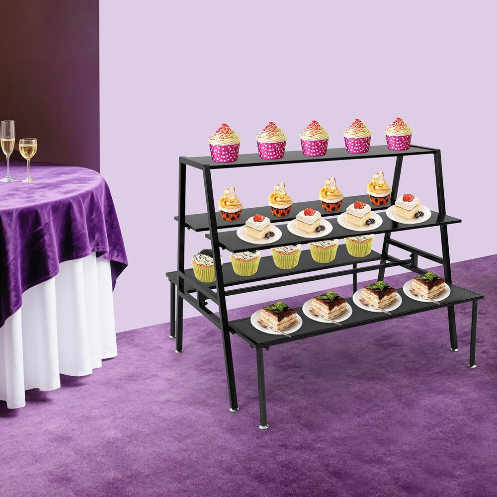 3 Tier Metal Shoe Handbag Display Stand, Heavy Duty Double-Sided Display Tabl...