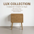 NTC Lux Nightstand with 2 Drawers, Featuring Adaptable Design, 150 lbs Load Capacity, Water-Resistant, Elevate Your Space, Easy Assembly - Teak Look