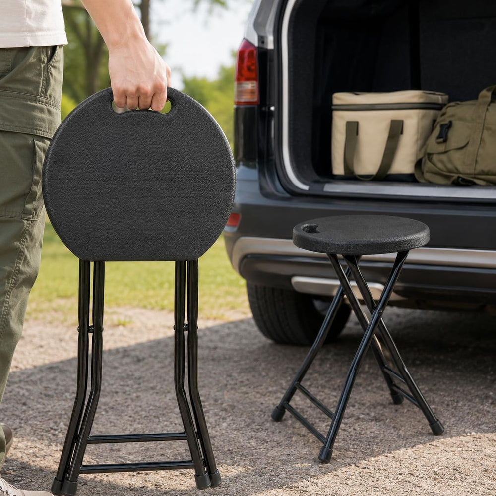 COOZMENT Folding Stool with Handle, Folding Chair,Folding Bar Stool with Non-...