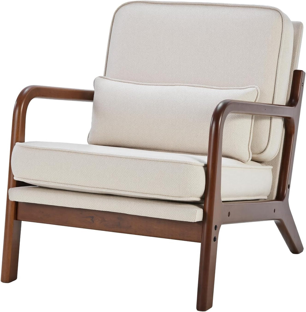 DUMOS Mid Century Modern Accent Chair, 16'' Seat Height Cozy Lounge C...