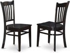 East West Furniture LGGR9-BLK-W 9 Piece Modern Dining Table Set Includes a Rectangle Wooden Table with Butterfly Leaf and 8 Dining Chairs, 42x84 Inch, Black