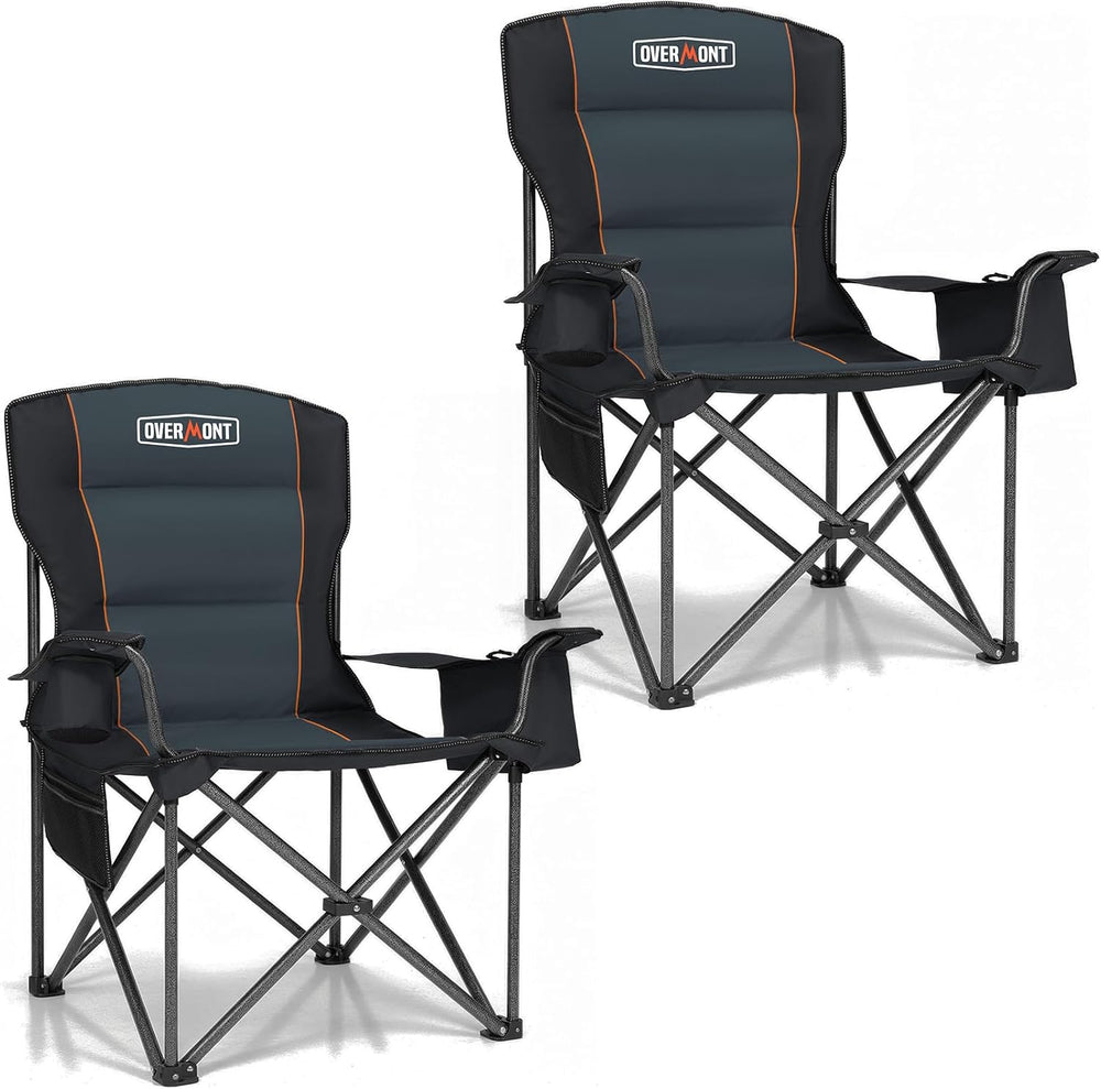 Overmont Oversized Camping Chair for Adults, Heavy Duty Folding Camp Chair Su...