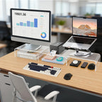 Acrylic Monitor Stand , Clear Monitor Stand for Desk, Computer Accessories for Home Office, Desk Organizer Shelf for Laptop, PC, Multi Media and more