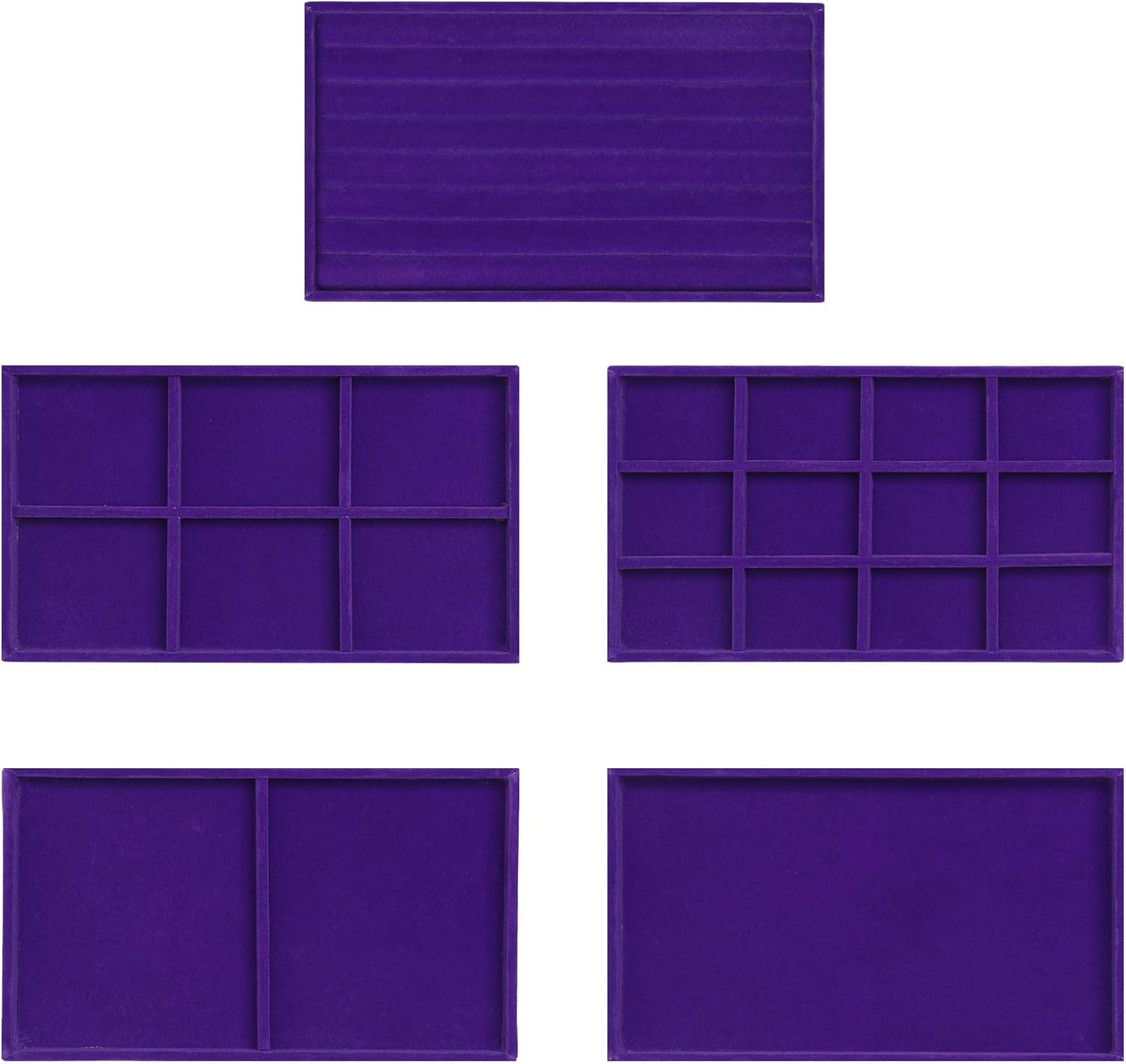 Frebeauty Extra Large Acrylic Jewelry Box for Women 5 Layers Clear Jewelry Organizer Velvet Earring Box with 5 Drawers Rings Display Case Necklaces Holder Tray for Women Girls(Purple)