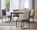 CIMOTA Modern Dining Chairs Set of 4, Leather Dining Room Chairs Upholstered Mid Century Armless Guest Side Chair with Black Base for Dining Room/Kitchen, Vintage Grey 4PCS