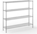 18" Deep x 72" Wide x 64" Height Wire Shelving Kit | 4-Tier | NSF Commercial Storage Rack Unit