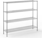18" Deep x 72" Wide x 64" Height Wire Shelving Kit | 4-Tier | NSF Commercial Storage Rack Unit