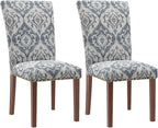 Stylish Dining Chairs Set of 2, Upholstered Parsons Dining Room Chair with Nailhead Trim, Kitchen Room Chair with Thick Cushions and Wood Legs, Nailhead Trim, SKY2050A-03