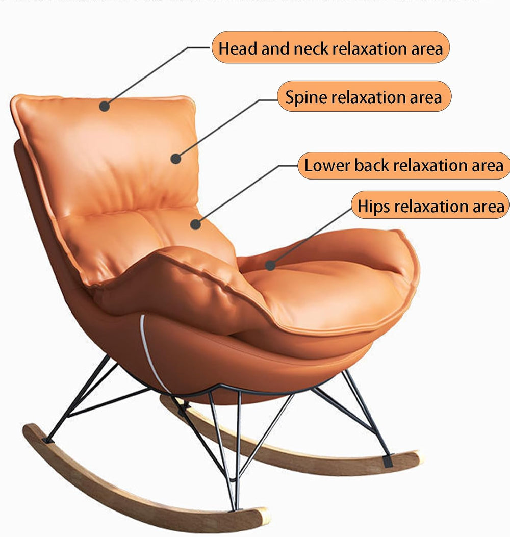 Single Rocking Chair with footrest, Made of Easy-Care Technical Fabric, ergon...