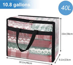 Fixwal 4 Pack 40L Blanket Storage Bags With Zipper Mesh Clear Underbed Storage Closet Organizers and Storage Containers for Bedding, Duvet, Comforter