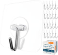 GLUIT Adhesive Wall Hooks for Hanging Heavy Duty 22 lbs Hooks for Walls No Damage, Towel Sticky Clear Hooks, Waterproof, Home, Bathroom, Kitchen, Office, and Outdoor 20 Pack