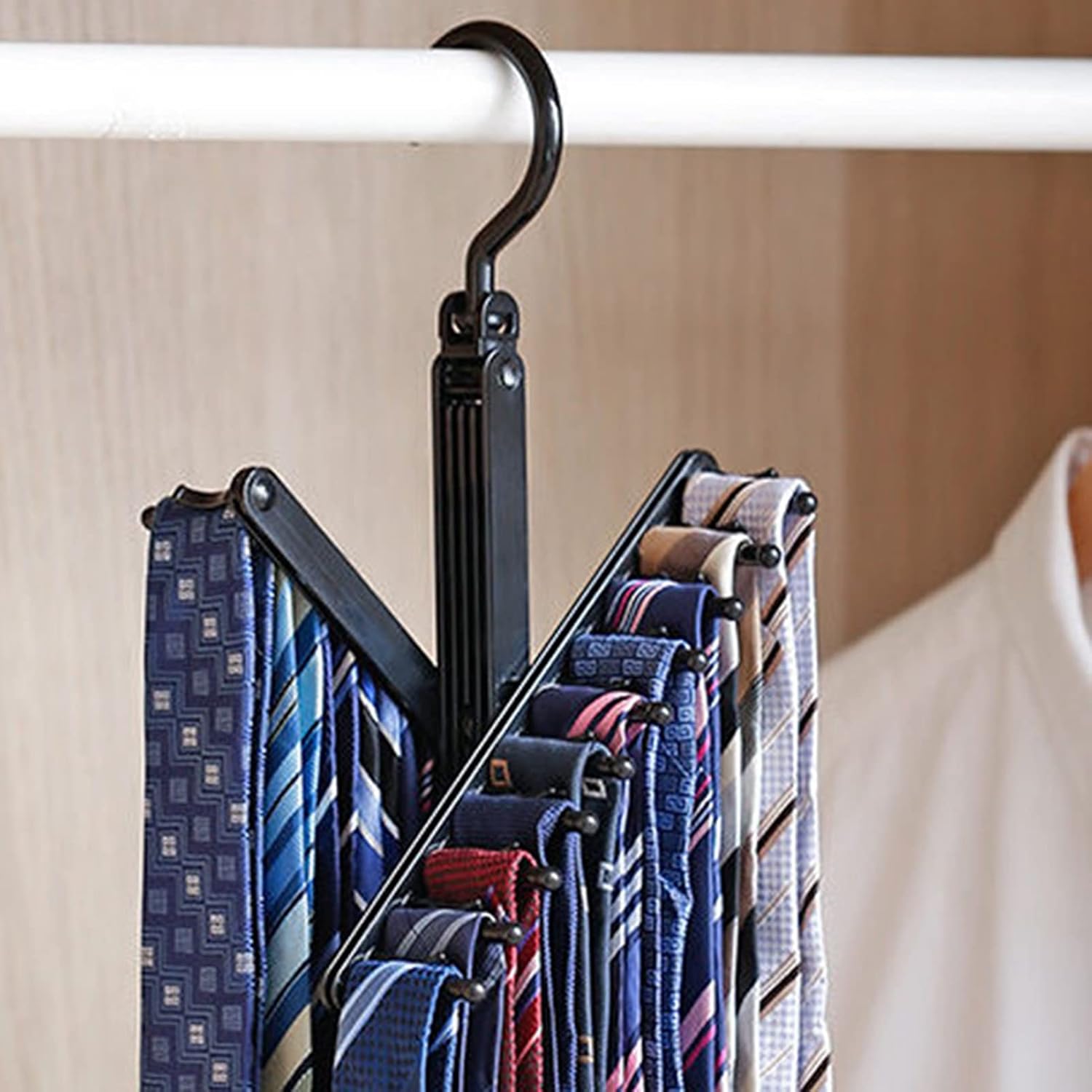 TOPINCN Adjustable Cross X Tie Rack Belt Scarves Hook Hanger Holder Organizer Men Closet Tie Organizer Belt Racks Neck and Hanger