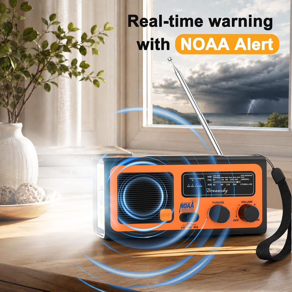 Dreamsky NOAA Emergency Radio Weather Alert with Hand Crank Solar