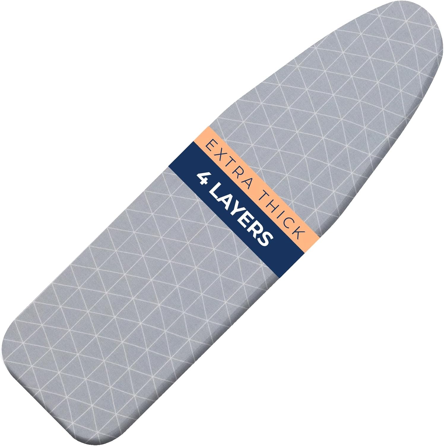 Happhom 13 x 43 Ironing Board Cover and Pad Extra Thick Heavy Duty Padded with Extra White Superior Felt Scorch and Stain Resistant with Elasticized Edges, Compatible with 12"-14" Wide 42"-44" Length