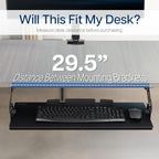 VIVO Large Under Desk 27 x 11 inch Computer Keyboard and Mouse Tray with Swinging Height Adjustment, 12 Settings, Platform Drawer for Typing, Black, MOUNT-KB08S