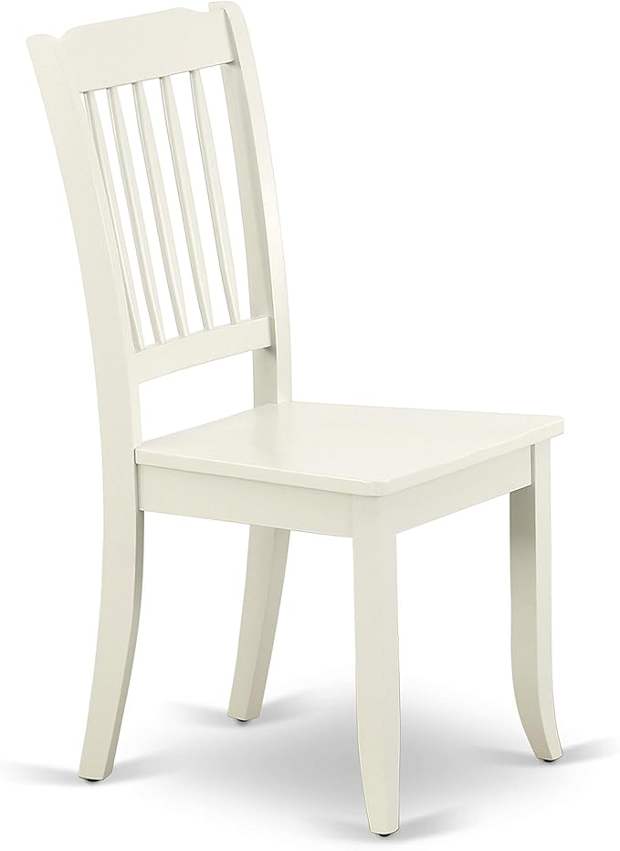 East West Furniture SUDA3-LWH-W 3 Piece Dining Room Table Set Contains a Round Dining Table with Dropleaf & Shelves and 2 Wood Seat Chairs, 42x42 Inch, Linen White