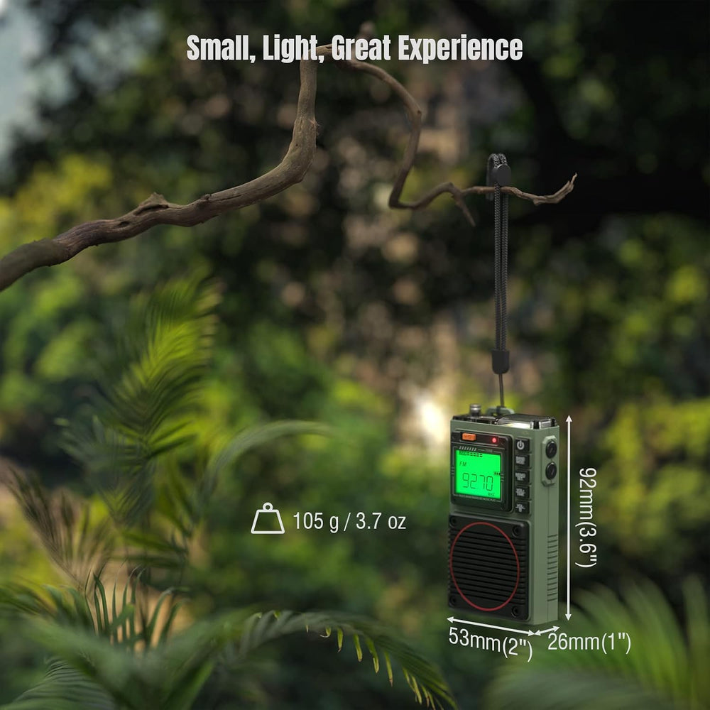 Raddy RF75A App Control Shortwave Weather Radio, Army Green
