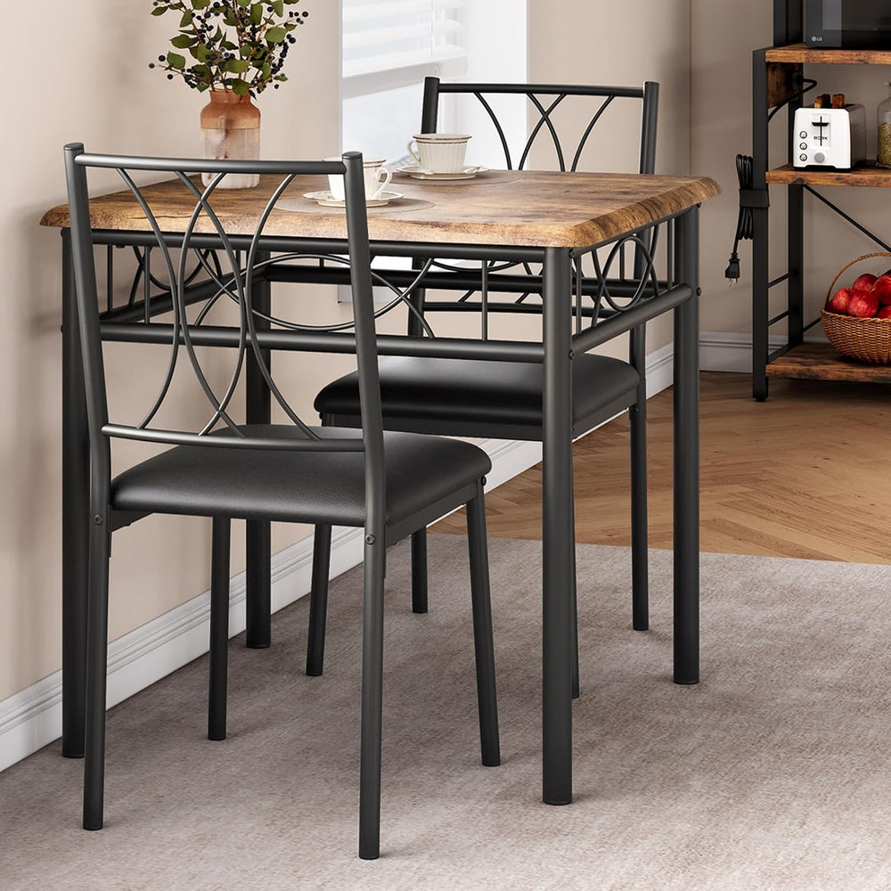 GarveeHome Small Dining Table Set for 2, Square Table and Chairs Set of 2, 3 ...