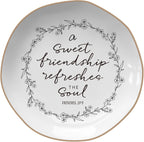 Friendship Gifts For Women – Proverbs 27:9, Bible Verse Jewelry Dish | Friends Birthday Gifts for Women, Sweet Friendship, Christian Gifts – Jewelry Tray, Christmas gift