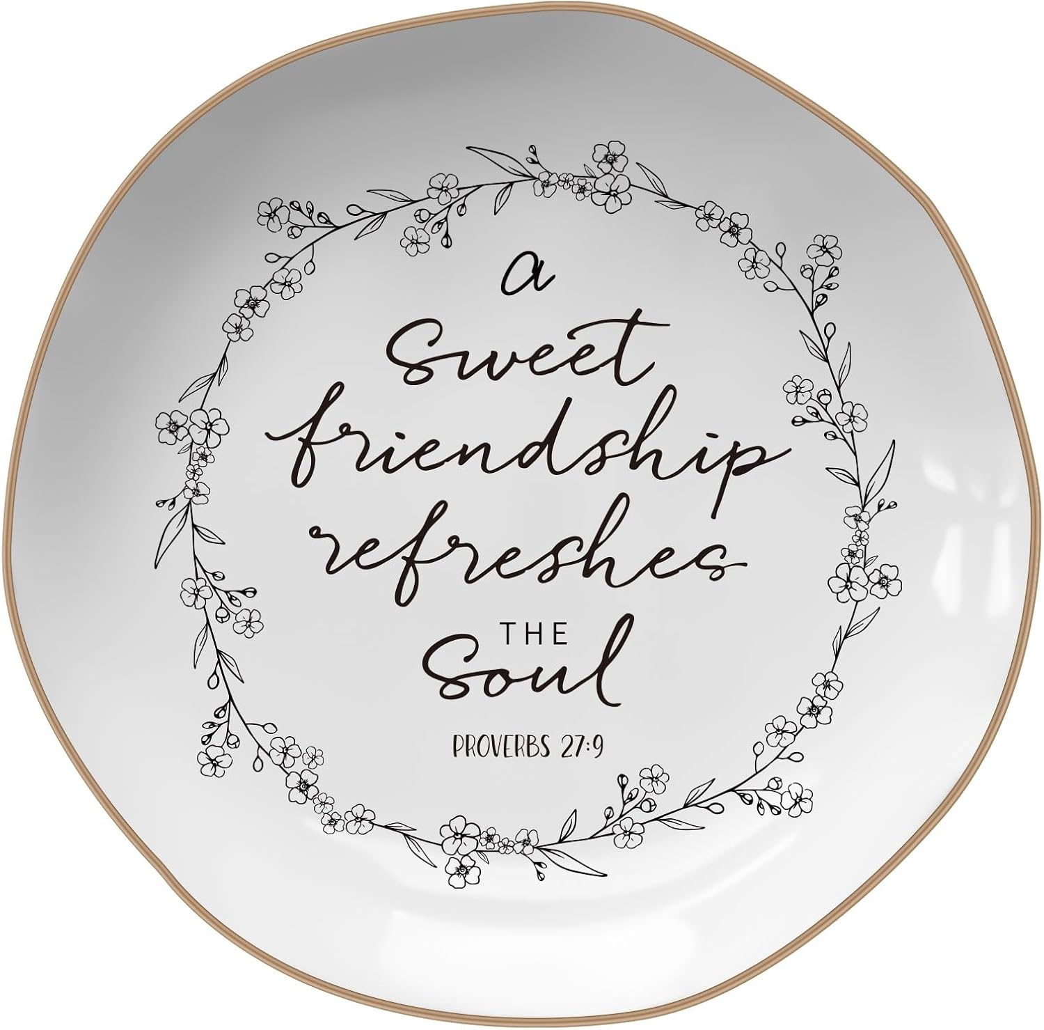 Friendship Gifts For Women – Proverbs 27:9, Bible Verse Jewelry Dish | Friends Birthday Gifts for Women, Sweet Friendship, Christian Gifts – Jewelry Tray, Christmas gift
