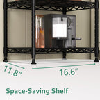 GIOTORENT 6-Tier Storage Shelves Standing Shelving Metal Units, Adjustable Height Wire Shelf Display Rack for Pantry Laundry Bathroom Kitchen 16.6” x 11.8” x 63”, Black