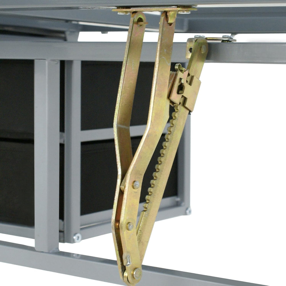 ZenStyle Glass Top Drafting Table with Storage, Adjustable Multifunctional Dr...