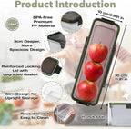 Upgraded Celery Keeper for Refrigerator – 3cm Deeper, BPA-Free Vegetable Storage Container with Reinforced Locking Lid, Durable PP Bin for Fresh Celery, Carrots & Cucumbers