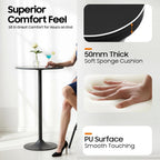 2 Pcs Folding Stool,Cushioned Padded Foldable Stools, Portable Bar Chairs with Back,Black